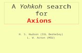 A Yohkoh search for Axions H. S. Hudson (SSL Berkeley) L. W. Acton (MSU)
