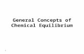 1 General Concepts of Chemical Equilibrium. 2 In this chapter you will be introduced to basic equilibrium concepts and related calculations. The type.