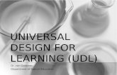 UNIVERSAL DESIGN FOR LEARNING (UDL) Dr. van Garderen Department of Special Education.