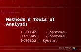 Methods & Tools of Analysis CSCI102 - Systems ITCS905 - Systems MCS9102 - Systems.