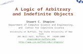 Cse@buffalo A Logic of Arbitrary and Indefinite Objects Stuart C. Shapiro Department of Computer Science and Engineering, and Center for Cognitive Science.