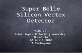 Striplet option of Super Belle Silicon Vertex Detector Talk at Joint Super B factory workshop, Honolulu 20 April 2005 T.Tsuboyama.