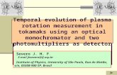 Temporal evolution of plasma rotation measurement in tokamaks using an optical monochromator and two photomultipliers as detector Severo J. H. F. E-mail.