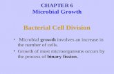 CHAPTER 6 Microbial Growth Bacterial Cell Division Microbial growth involves an increase in the number of cells. Growth of most microorganisms occurs by.