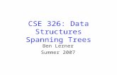 CSE 326: Data Structures Spanning Trees Ben Lerner Summer 2007.