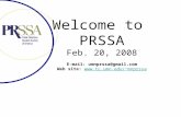 Welcome to PRSSA Feb. 20, 2008 E-mail: umnprssa@gmail.com Web site: mnprssamnprssa.