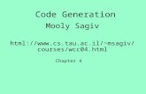 Code Generation Mooly Sagiv html://msagiv/courses/wcc04.html Chapter 4.