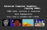 Advanced Computer Graphics (Spring 2005) COMS 4162, Lecture 1: Overview Ravi Ramamoorthi  cs4162