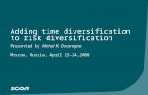 Adding time diversification to risk diversification Presented by Michel M. Dacorogna Moscow, Russia, April 23-24,2008.