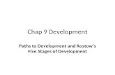 Chap 9 Development Paths to Development and Rostow’s Five Stages of Development.