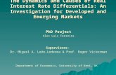 The Dynamics and Causes of Real Interest Rate Differentials: An Investigation for Developed and Emerging Markets PhD Project Alex Luiz Ferreira Supervisors: