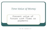 Fin 351: lectures 3-4 Time Value of Money Present value of future cash flows or payments.