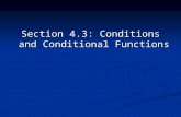 Section 4.3: Conditions and Conditional Functions.