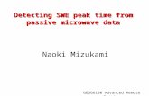 Detecting SWE peak time from passive microwave data Naoki Mizukami GEOG6130 Advanced Remote Sensing.
