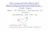 The Long and the Short of it: Measuring picosecond half-lives… Paddy Regan Dept. of Physics, University of Surrey, Guildford, GU2 7XH, UK e-mail: p.regan@surrey.ac.uk.