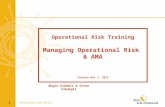 1 Operational Risk Training Managing Operational Risk & AMA Toronto Nov 3, 2011 Bogie Ozdemir & Evren Cubukgil.