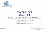 95-702 OCT Master of Information System Management 95-702 OCT Week 10 Securing Web Services XML Digital Signature XML Encryption Web Service Security.