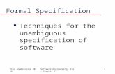 ©Ian Sommerville 2000Software Engineering, 6/e, Chapter 91 Formal Specification l Techniques for the unambiguous specification of software.