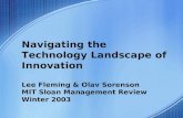 Navigating the Technology Landscape of Innovation Lee Fleming & Olav Sorenson MIT Sloan Management Review Winter 2003.