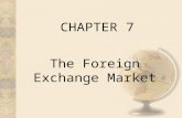 CHAPTER 7 The Foreign Exchange Market. PART I. INTRODUCTION I. INTRODUCTION A.The Currency Market: where money denominated in one currency is bought and.