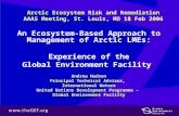 Arctic Ecosystem Risk and Remediation AAAS Meeting, St. Louis, MO 18 Feb 2006 An Ecosystem-Based Approach to Management of Arctic LMEs: Experience of the.