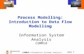 Unit 7 University of Sunderland COMM1B Information Systems Analysis Process Modelling: Introduction to Data Flow Modelling Information System Analysis.