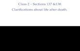 Class 2 – Sections 137 &138 Clarifications about life after death.