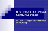 MPI Point-to-Point Communication CS 524 – High-Performance Computing.