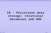 Mark Dixon Page 1 18 – Persistent data storage: relational databases and ADO.
