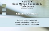 CSE 634 Data Mining Concepts & Techniques Professor Anita Wasilewska Stony Brook University Cluster Analysis Harpreet Singh – 100891995 Densel Santhmayor.