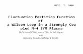 Fluctuation Partition Function of a Wilson Loop in a Strongly Coupled N=4 SYM Plasma Defu Hou (CCNU), James T.Liu (U. Michigan) and Hai-cang Ren (Rockefeller.