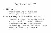Pertemuan 25 Materi : –Understanding e-Business Strategic and Tactical Buku Wajib & Sumber Materi : –Turban, Efraim, R. Kelly Rainer and Richard E. Potter.