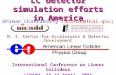 LC detector simulation efforts in America Dhiman Chakraborty (dhiman@fnal.gov) N. I. Center for Accelerator & Detector Development for the International.