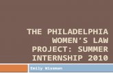 THE PHILADELPHIA WOMEN’S LAW PROJECT: SUMMER INTERNSHIP 2010 Emily Wiseman.