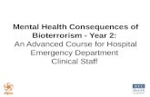 Mental Health Consequences of Bioterrorism - Year 2: An Advanced Course for Hospital Emergency Department Clinical Staff.