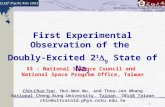 1 National Cheng Kung University, Tainan, Taiwan First Experimental Observation of the Doubly-Excited 2 1  g State of Na 2 Chin-Chun Tsai, Hui-Wen Wu,