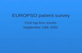 EUROPSO patient survey First top-line results September 19th 2002.