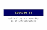 Lecture 11 Reliability and Security in IT infrastructure.