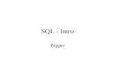 SQL - Intro Pepper. Tools Terminal Emulator for telnet: –Panther.ssh here –Tera Term  .