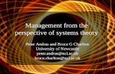 Management from the perspective of systems theory Peter Andras and Bruce G Charlton University of Newcastle peter.andras@ncl.ac.uk bruce.charlton@ncl.ac.uk.