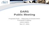 DARS Public Meeting Proposed Rule -- Reporting of Government- Furnished Property (2012-D001) Nov 17, 2011.