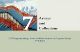C# Programming: From Problem Analysis to Program Design1 7 Arrays and Collections C# Programming: From Problem Analysis to Program Design 2 nd Edition.