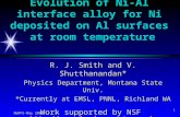 NWAPS-May 2000 1 Evolution of Ni-Al interface alloy for Ni deposited on Al surfaces at room temperature R. J. Smith and V. Shutthanandan* Physics Department,