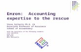 Enron: Accounting expertise to the rescue Steve Salterio Ph.D. CA Associate Professor of Assurance School of Accountancy with the assistance of the following.