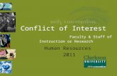 Conflict of Interest Faculty & Staff of Instruction or Research Human Resources 2011.