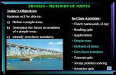 TRUSSES – METHODS OF JOINTS Today’s Objectives: Students will be able to: a) Define a simple truss. b) Determine the forces in members of a simple truss.