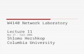 W4140 Network Laboratory Lecture 11 Nov 27 - Fall 2006 Shlomo Hershkop Columbia University.