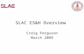 SLAC ES&H Overview Craig Ferguson March 2009. Operating Model ES&H Mission Critical Issues Challenges Path forward Topics October 2008.