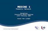 MEDINE 1 Thematic Network Heraklion Executive Board meeting 12th February 2007 Karel Van Liempt.