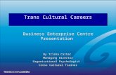 Trans Cultural Careers Business Enterprise Centre Presentation By Trisha Carter Managing Director Organisational Psychologist Cross Cultural Trainer Business.